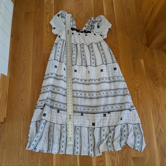 Free People - White And Black Jaime Embroidered Maxi Dress - Size M - Picture 5 of 8